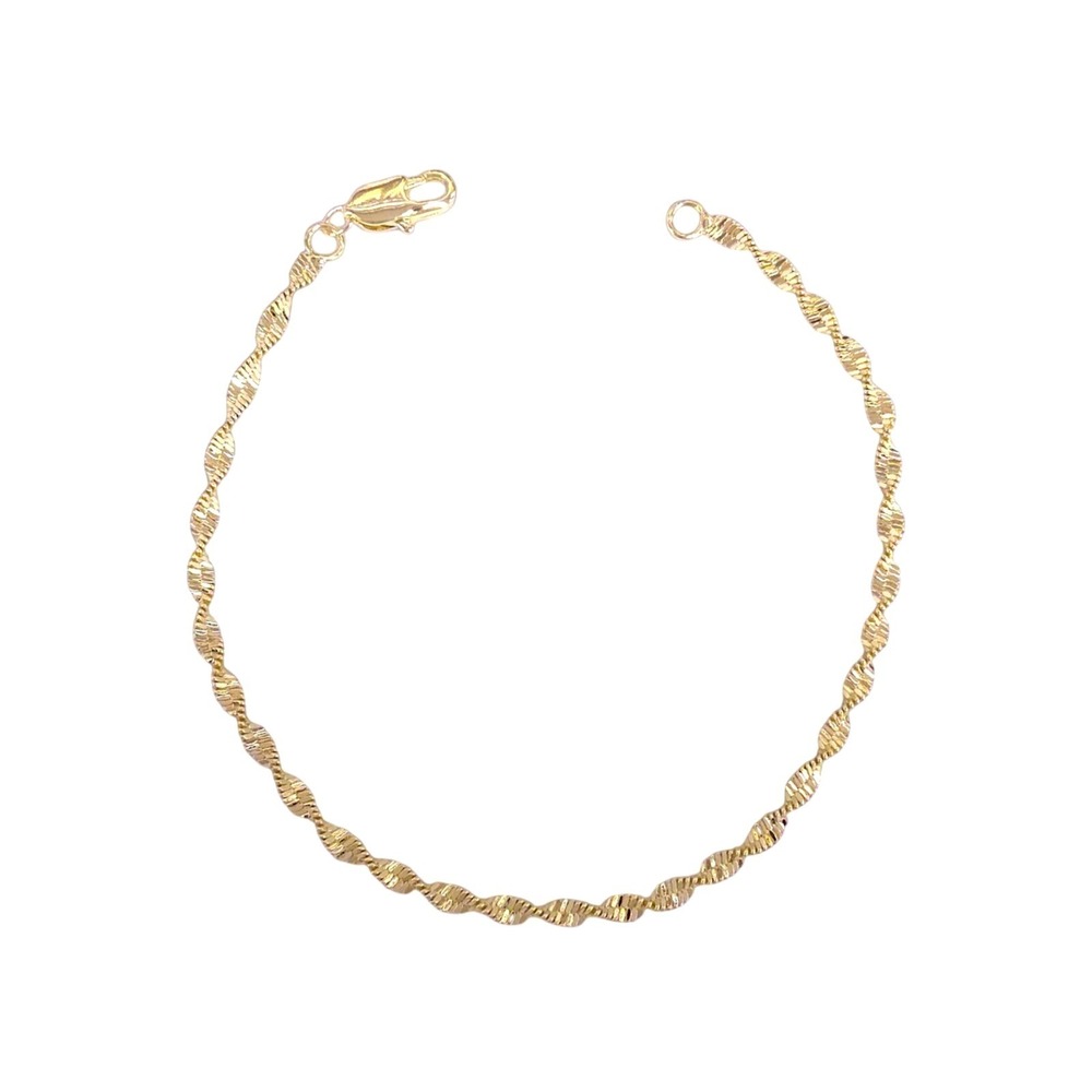 Laminated‎ Gold Filled Petite Woven Gold Bracelet Delicate Jewelry 2.2N-7